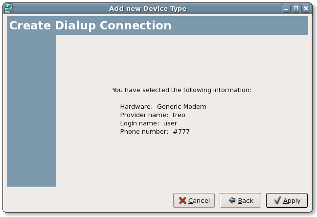 Connection summary
